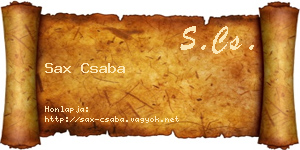 Sax Csaba névjegykártya